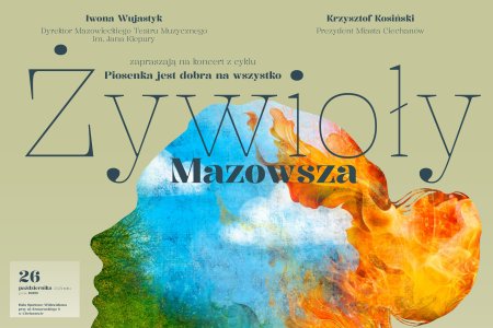 Gorna część plakatu zapowiadającego koncert Żywioły Mazowsza.